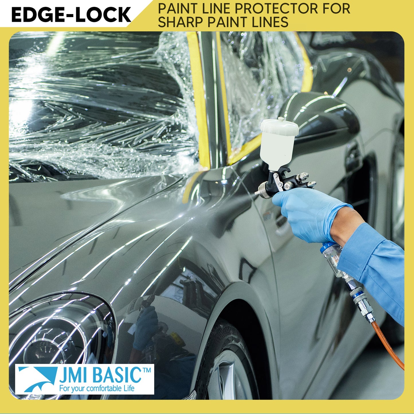 JMIBASIC Yellow Painters Tape for Car Paint - Assorted Size Automotive Masking Tape - TOOL 1ST