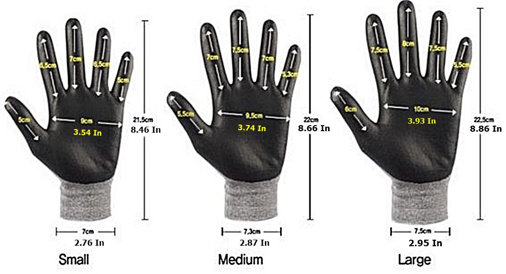 3M Nitrile Work Gloves colored - Foam Coated, Touch Screen, Machine Washable, Lightweight Comfort Gloves 10 Pairs - TOOL 1ST