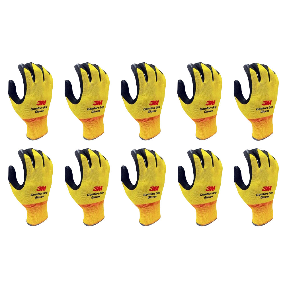 3M Nitrile Work Gloves colored - Foam Coated, Touch Screen, Machine Washable, Lightweight Comfort Gloves 10 Pairs - TOOL 1ST