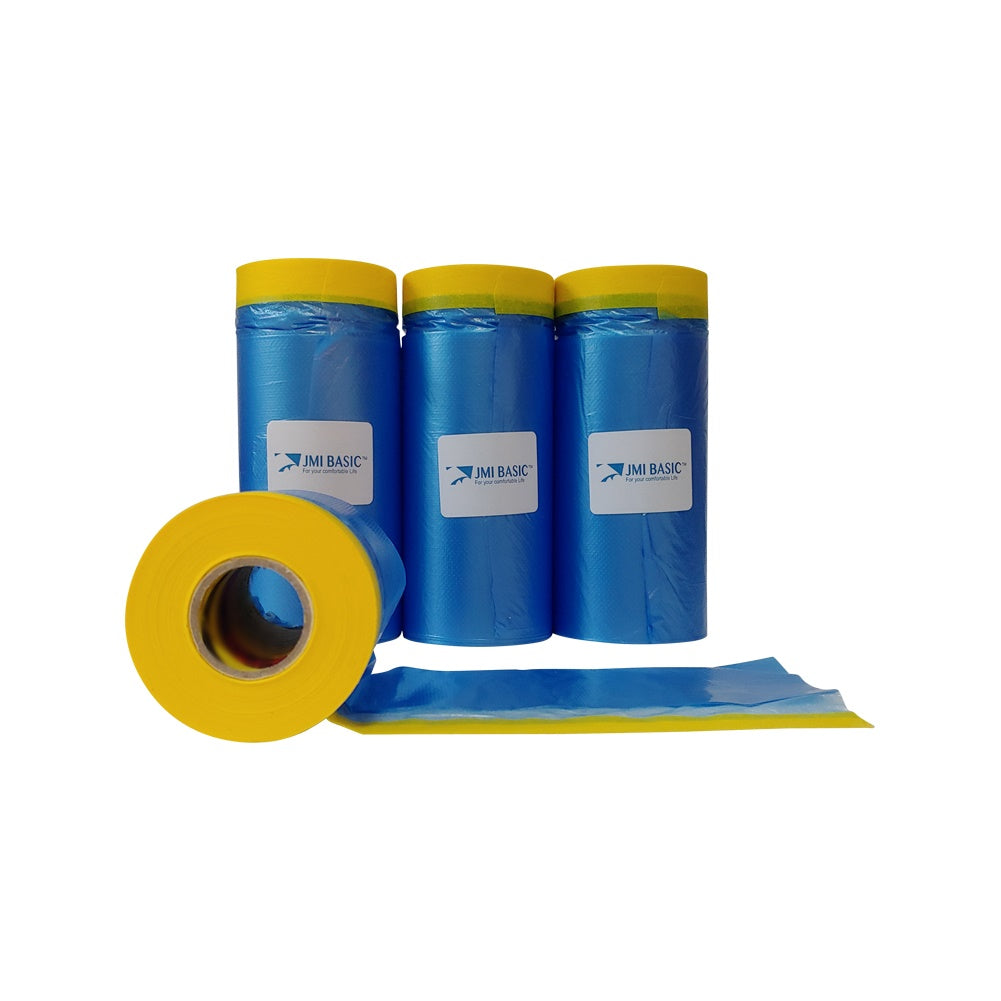 JMIBASIC Pre taped Masking Paper - Painters Plastic Sheeting Paint Tape for Auto body - TOOL 1ST