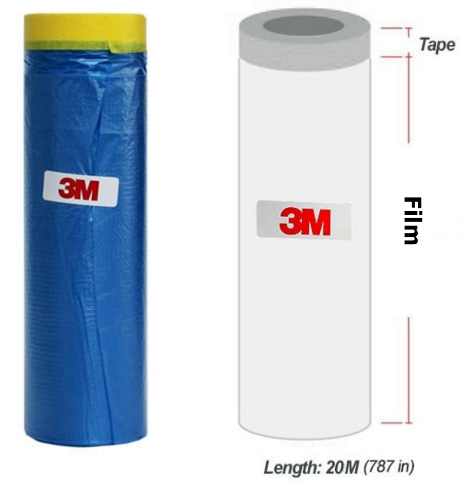 Masking Paper Automotive Masking Tape - Assorted Multi Pack, 3M No Residue Paint tape with Painters Plastic Sheeting for Painting 65 Feet - TOOL 1ST