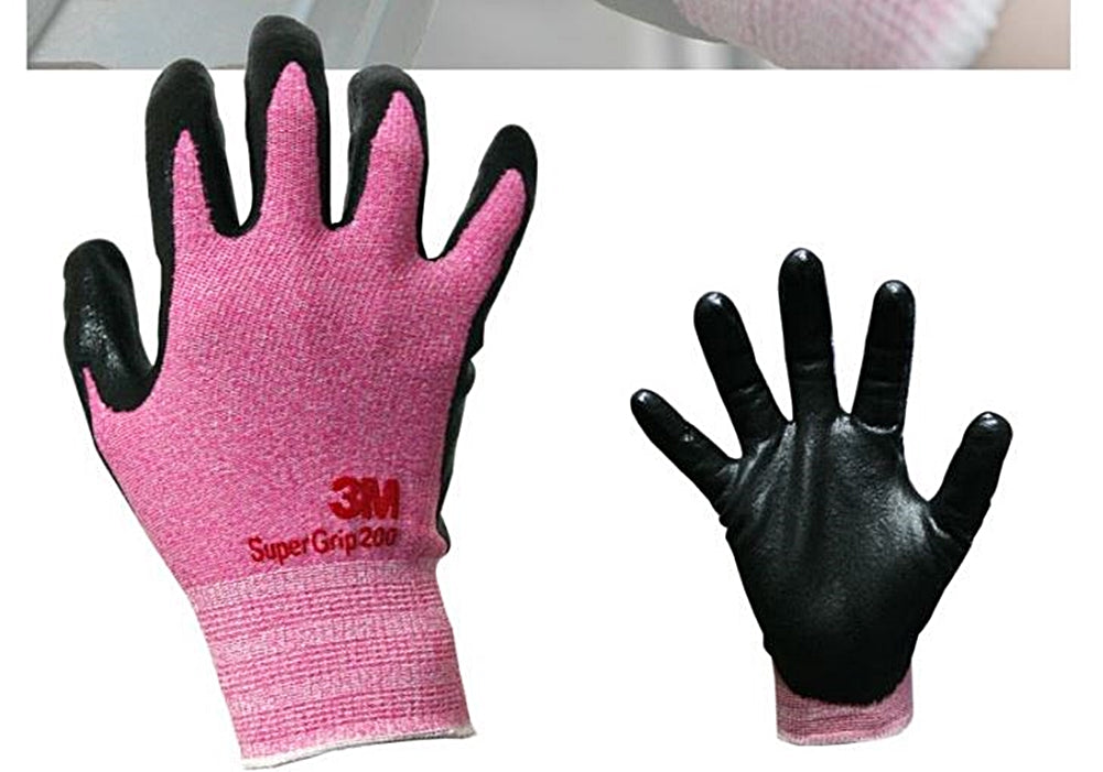 3M Nitrile Work Gloves for Woman - Pink, Screen Touch, Foam Coated, Machine Washable, Lightweight 3D Comfort Stretch Fit, 5 Pairs - TOOL 1ST