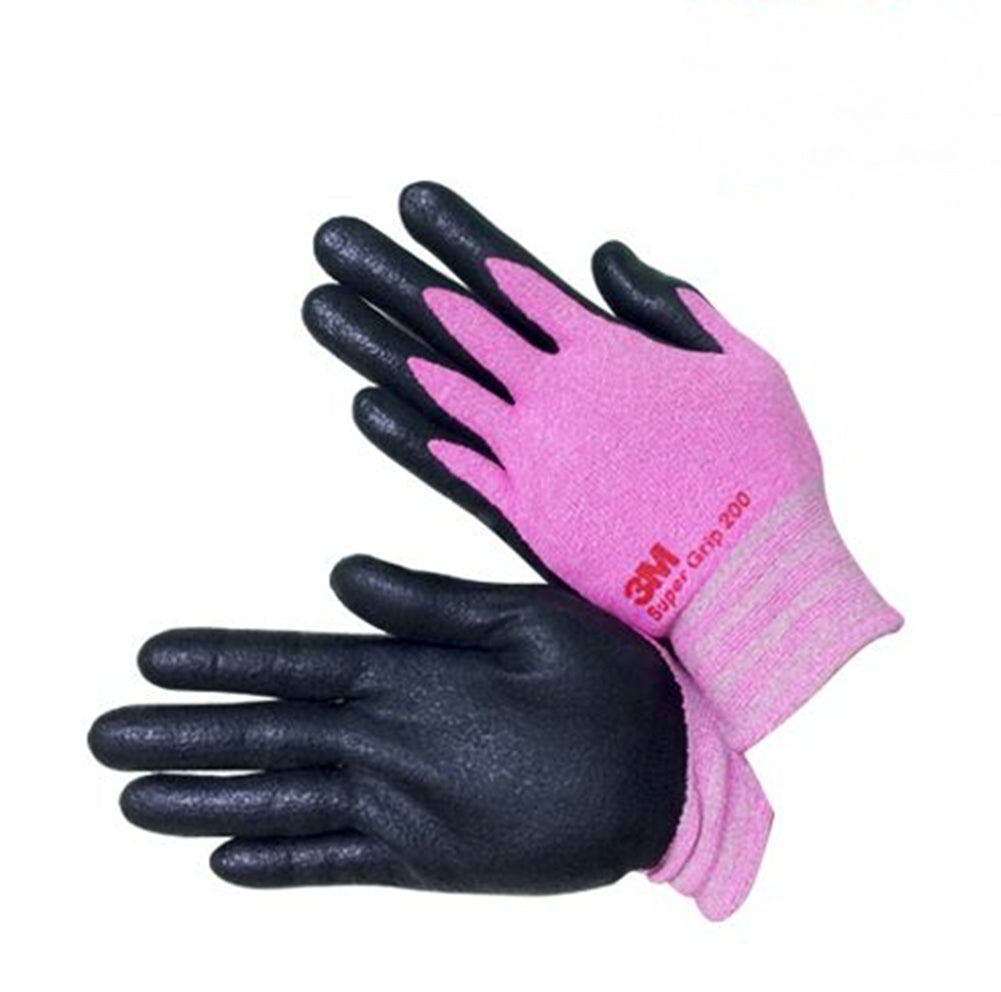 3M Nitrile Work Gloves for Woman - Pink, Screen Touch, Foam Coated, Machine Washable, Lightweight 3D Comfort Stretch Fit, 5 Pairs - TOOL 1ST