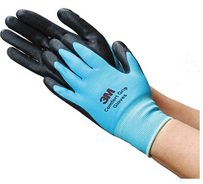 3M Lightweight Nitrile Work Gloves Supegrip200, 3D Comfort Stretch Fit, Durable Power Grip Foam Coated, Smart Touch, Thin Machine Washable, 5 Pairs