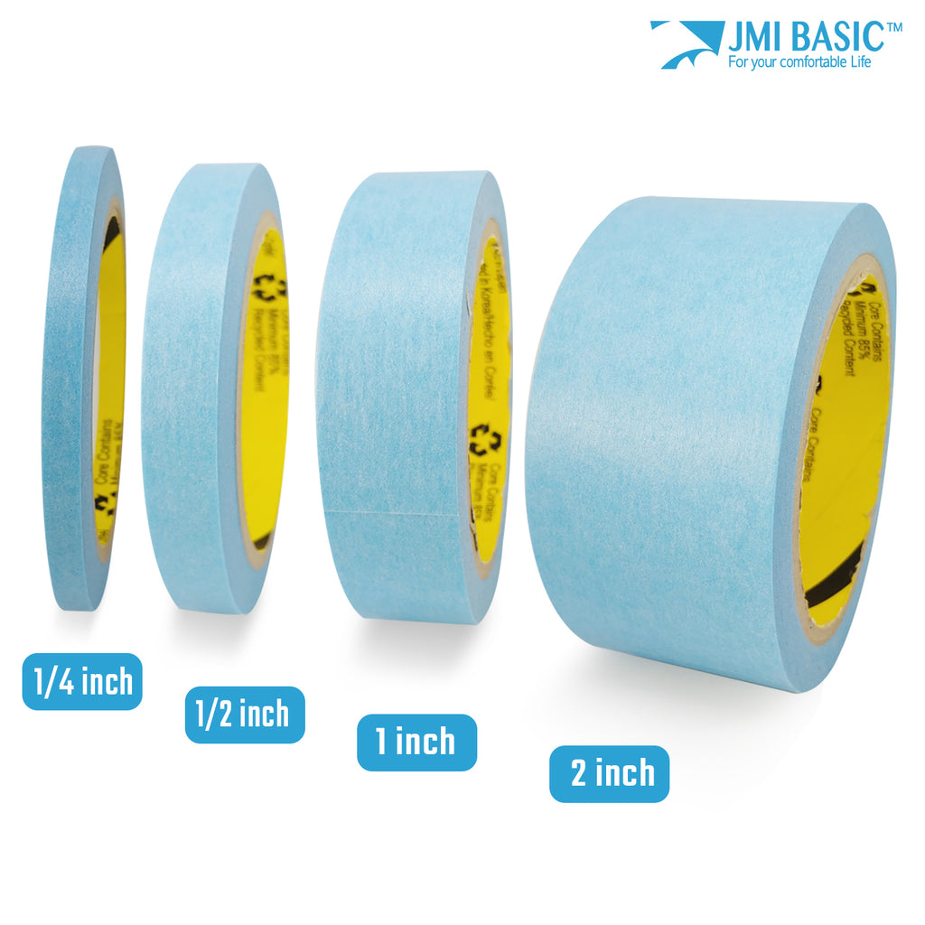 JMIBASIC Painters Washi Tape Set - Assorted Size 1/2 x 1 x 2 Inch