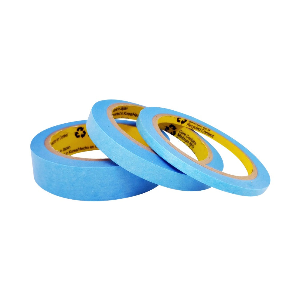 Blue Painters Washi Tape Set  - 1/4 x 1/2 x 1 Inch - 44 Yard - No Residue Masking Tape for Delicate Surface - Heat Resistant - TOOL 1ST