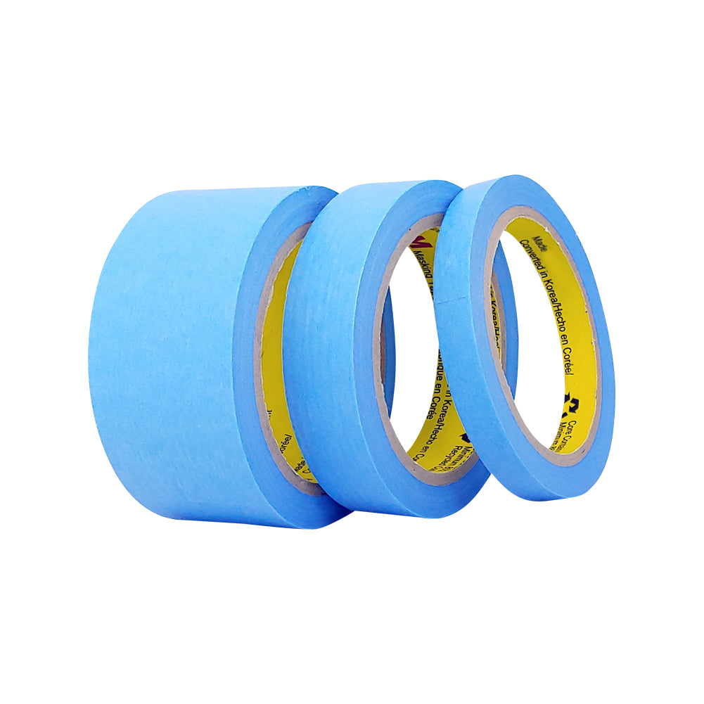 Blue Painters Washi Tape Set - 1/2 x 1 x 2 Inch - 44 Yard - No Residue Masking Tape for Delicate Surfaces - Heat Resistant - TOOL 1ST