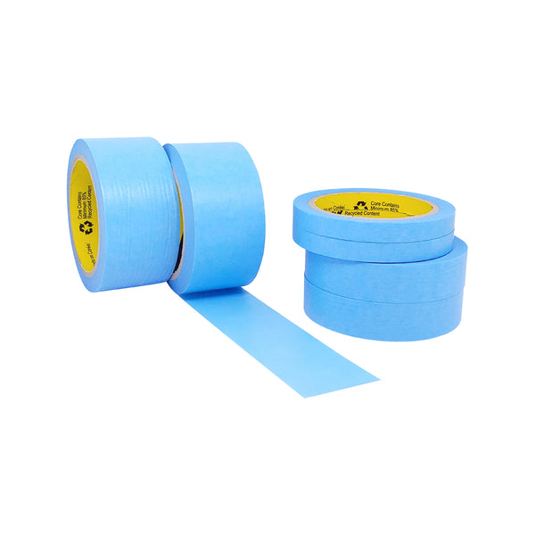 Blue Painters Washi Tape Set - 1/2 x 1 x 2 Inch - 44 Yard - No Residue Masking Tape for Delicate Surfaces - Heat Resistant - TOOL 1ST