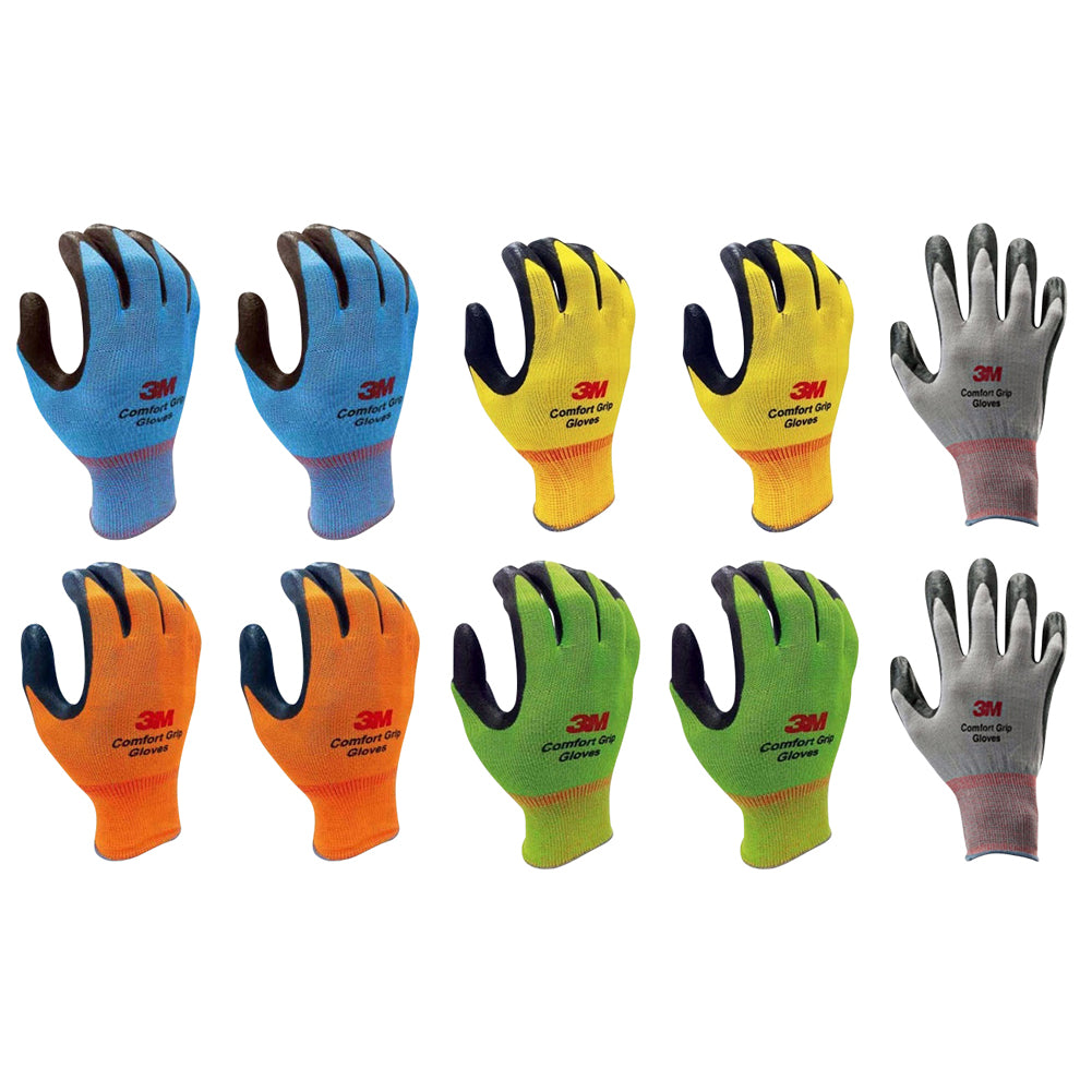 3M Nitrile Work Gloves colored - Foam Coated, Touch Screen, Machine Washable, Lightweight Comfort Gloves 10 Pairs - TOOL 1ST