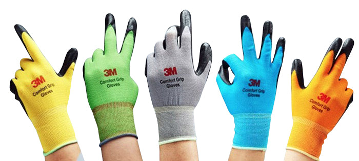 3M Nitrile Work Gloves colored - Foam Coated, Touch Screen, Machine Washable, Lightweight Comfort Gloves 10 Pairs - TOOL 1ST