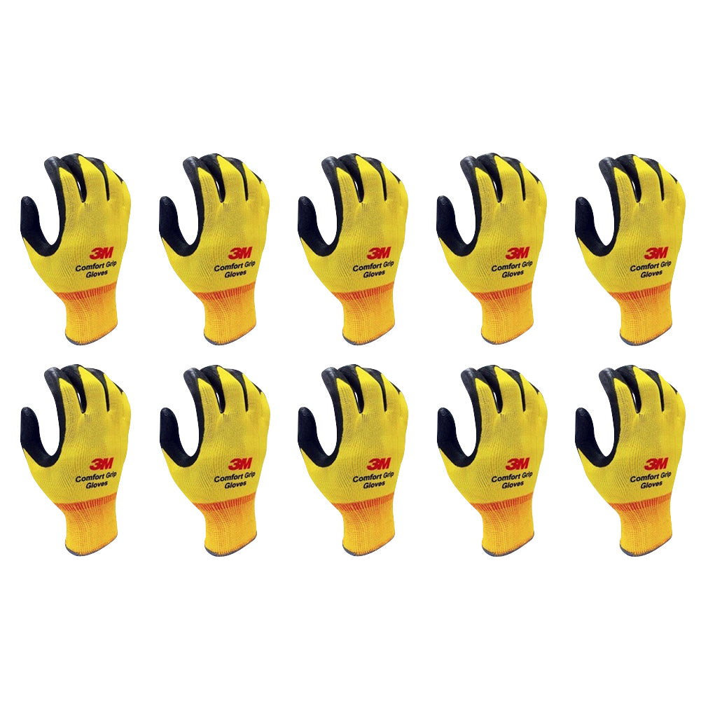 FIRM GRIP Large Nitrile Coated Work Gloves (10 Pack), Yellow