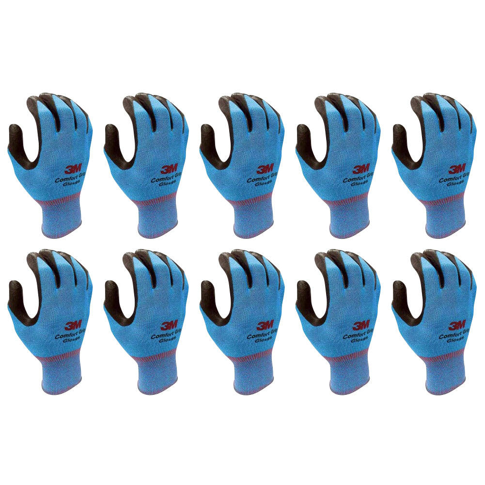 3M Nitrile Work Gloves colored - Foam Coated, Touch Screen, Machine Washable, Lightweight Comfort Gloves 10 Pairs - TOOL 1ST