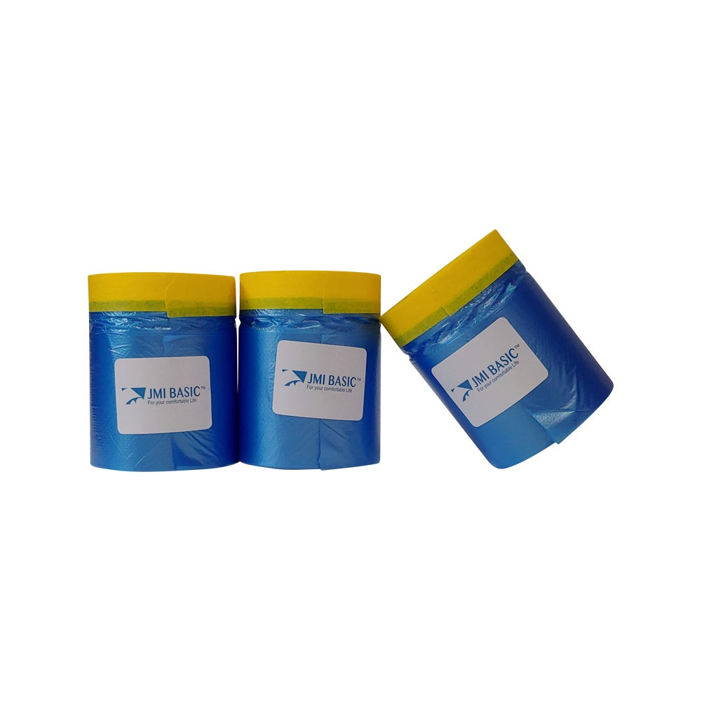 JMIBASIC Pre taped Masking Paper - Painters Plastic Sheeting Paint Tape for Auto body - TOOL 1ST