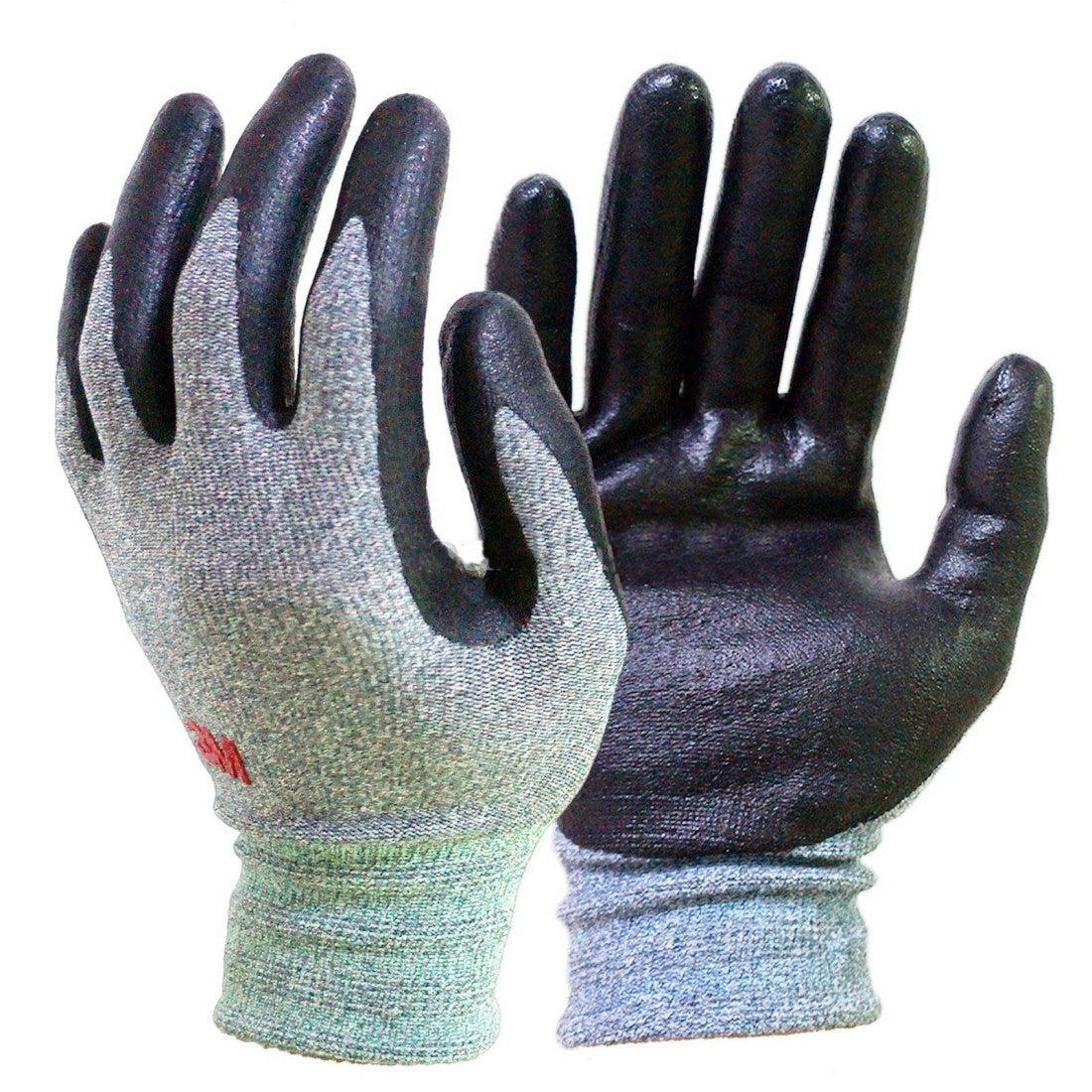 3M Nitrile Work Gloves Grey - Foam Coated, Screen Touch, Machine Washable, Lightweight 3D Comfort Stretch Fit, 5 Pairs - TOOL 1ST