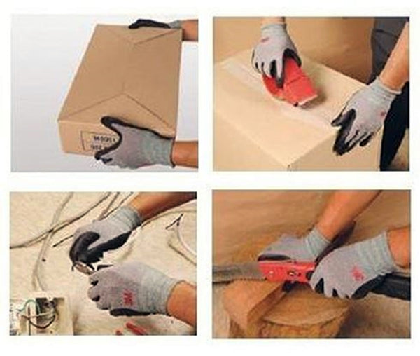 3M Nitrile Work Gloves Grey - Foam Coated, Screen Touch, Machine Washable, Lightweight 3D Comfort Stretch Fit, 5 Pairs - TOOL 1ST