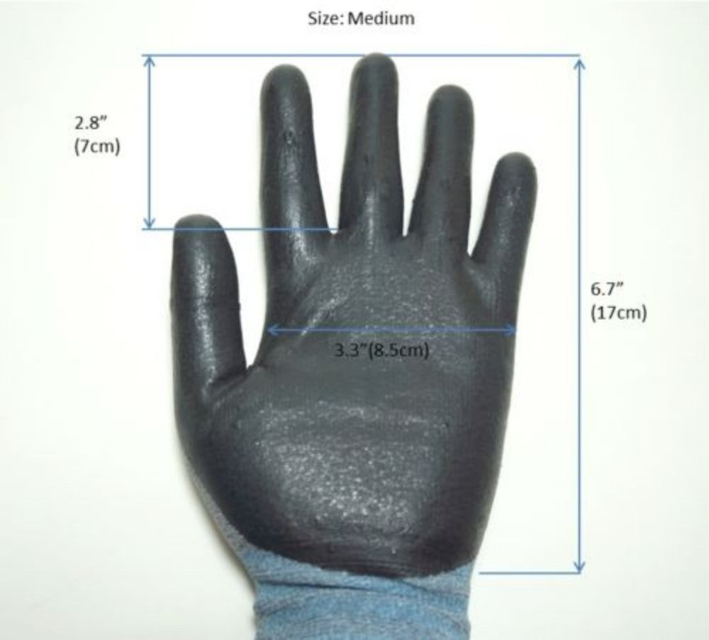 3M Nitrile Work Gloves Grey - Foam Coated, Screen Touch, Machine Washable, Lightweight 3D Comfort Stretch Fit, 5 Pairs - TOOL 1ST