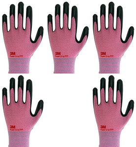 3M Nitrile Work Gloves for Woman - Pink, Screen Touch, Foam Coated, Machine Washable, Lightweight 3D Comfort Stretch Fit, 5 Pairs - TOOL 1ST